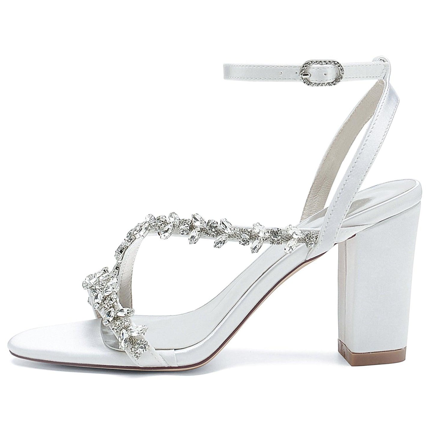 Chunky Heel 8.5cm Silk-Like Shoes CK0388 - COCOMELODY