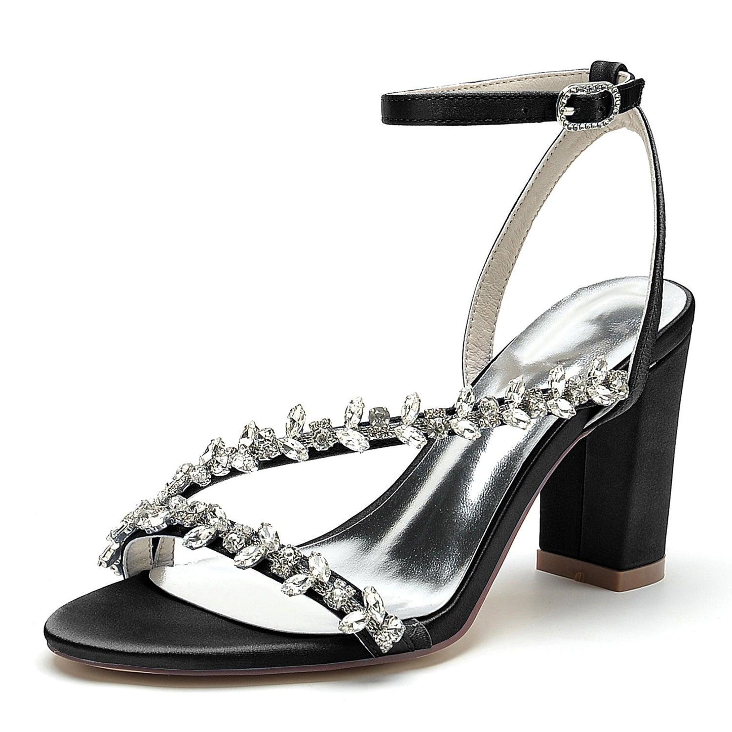 Chunky Heel 8.5cm Silk-Like Shoes CK0388 - COCOMELODY