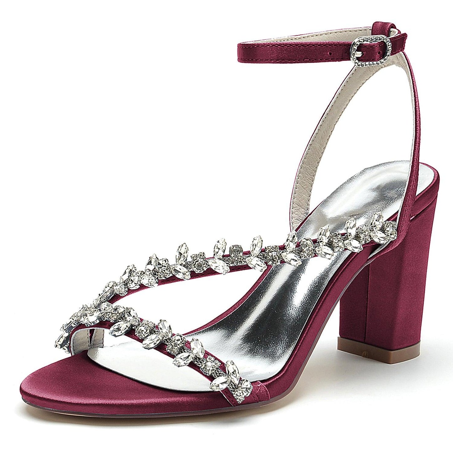 Chunky Heel 8.5cm Silk-Like Shoes CK0388 - COCOMELODY