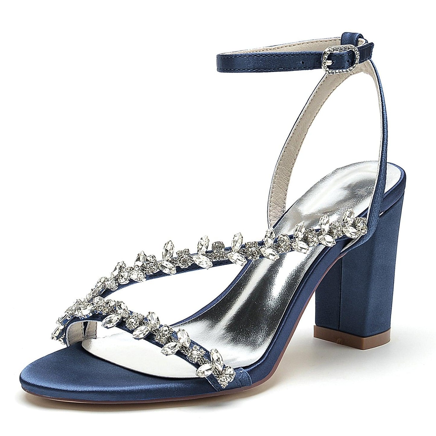 Chunky Heel 8.5cm Silk-Like Shoes CK0388 - COCOMELODY