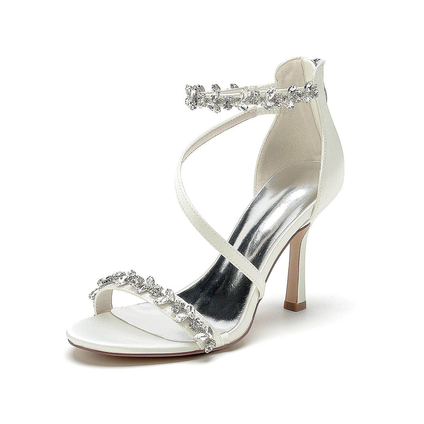 Stiletto Heel 9.5cm Silk-Like Shoes CK0391 - COCOMELODY