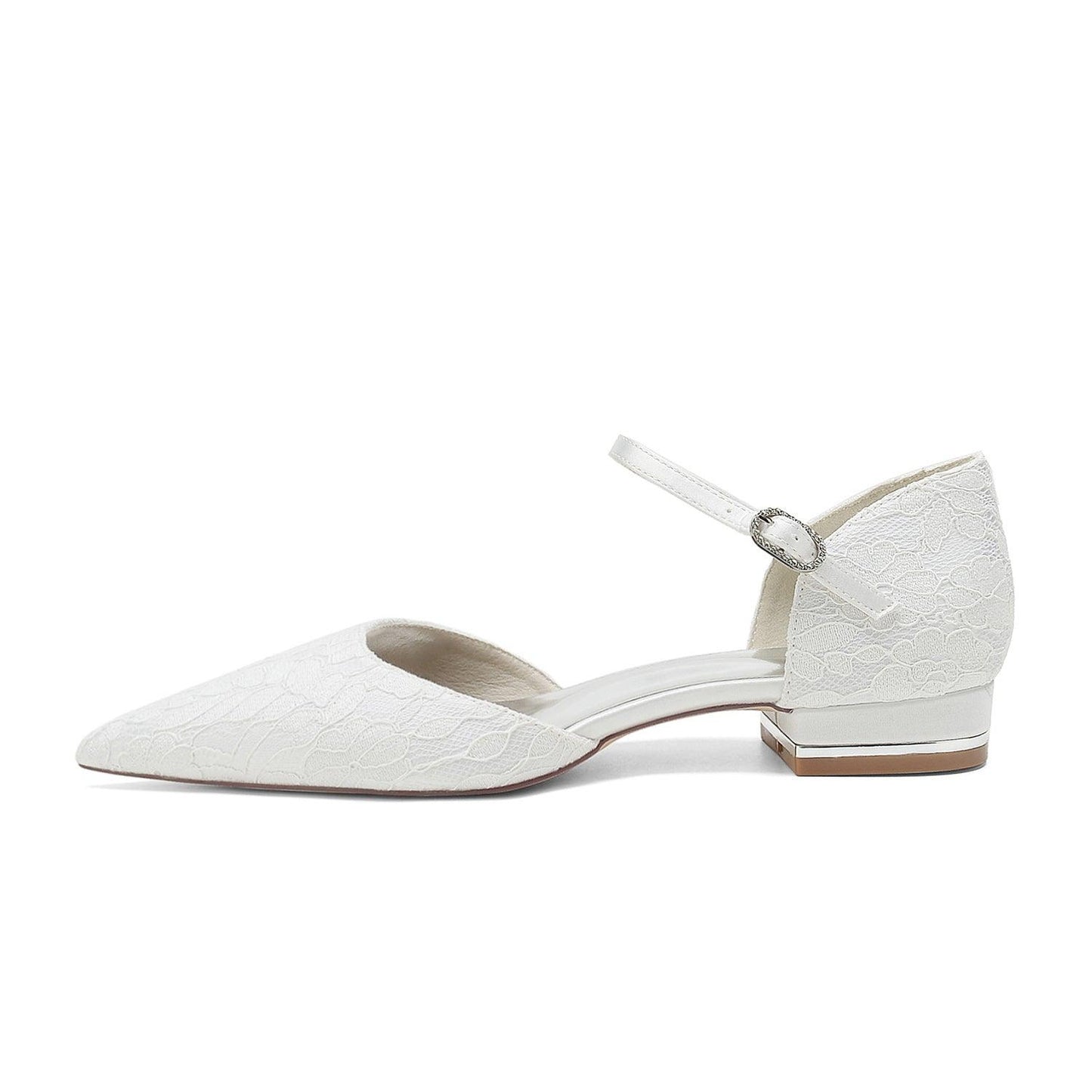 Flat Heel 2.5cm Silk-Like Lace Shoes CK0395 - COCOMELODY