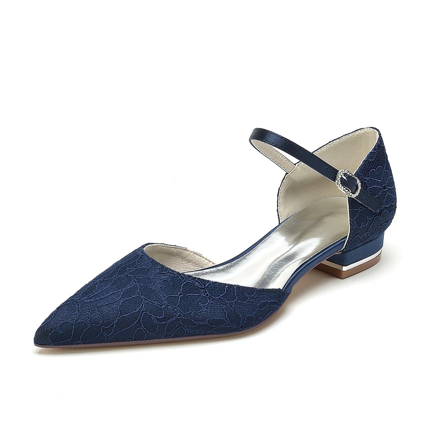 Flat Heel 2.5cm Silk-Like Lace Shoes CK0395 - COCOMELODY
