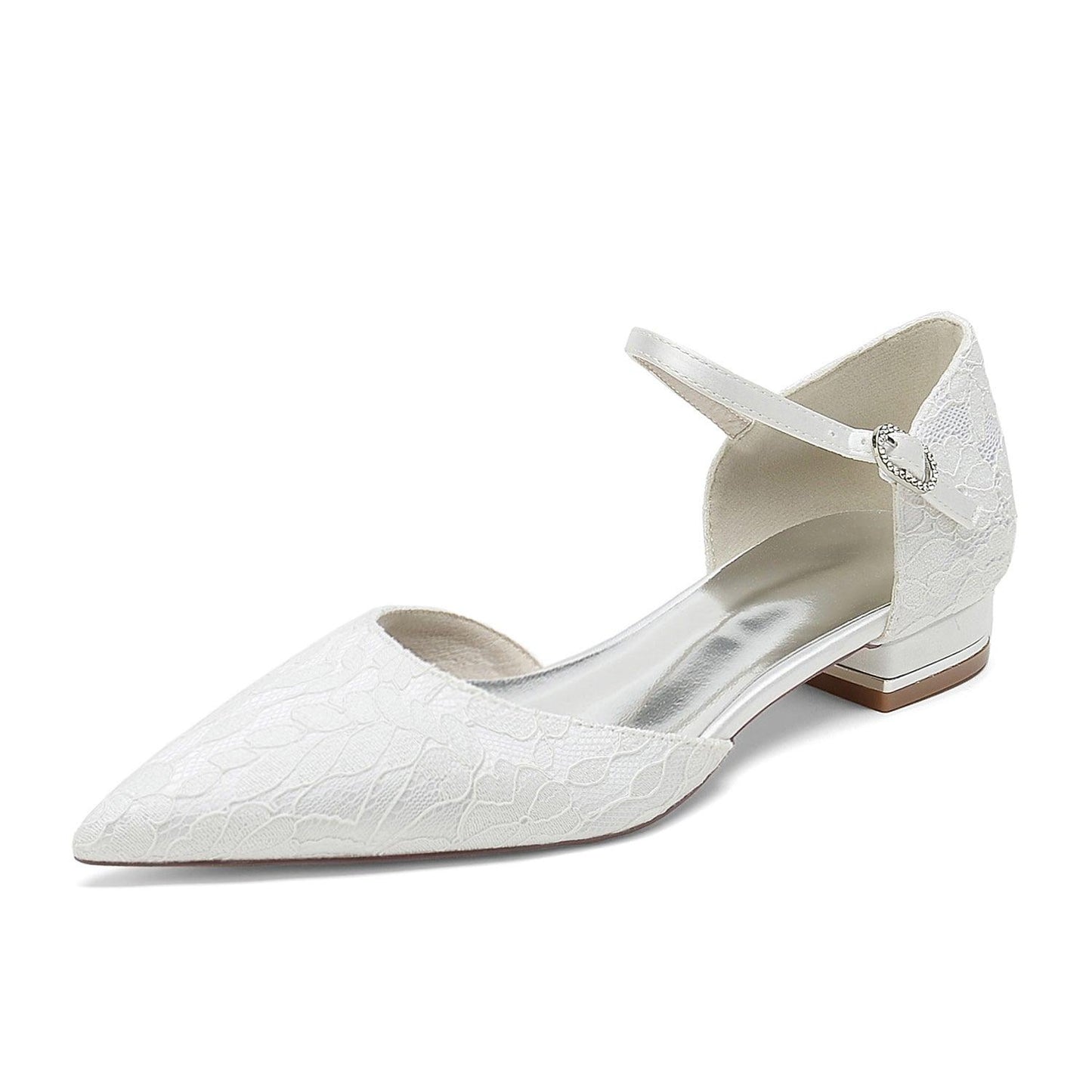 Flat Heel 2.5cm Silk-Like Lace Shoes CK0395 - COCOMELODY