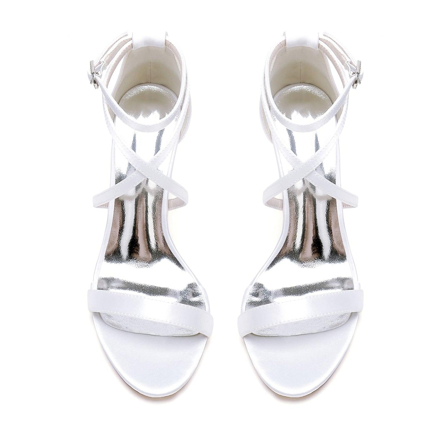 Chunky Heel 8.5cm Silk-Like Shoes CK0427 - COCOMELODY
