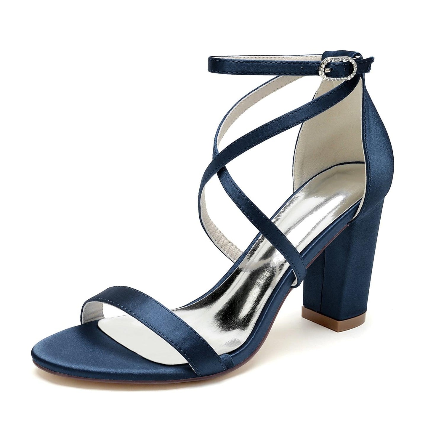 Chunky Heel 8.5cm Silk-Like Shoes CK0427 - COCOMELODY