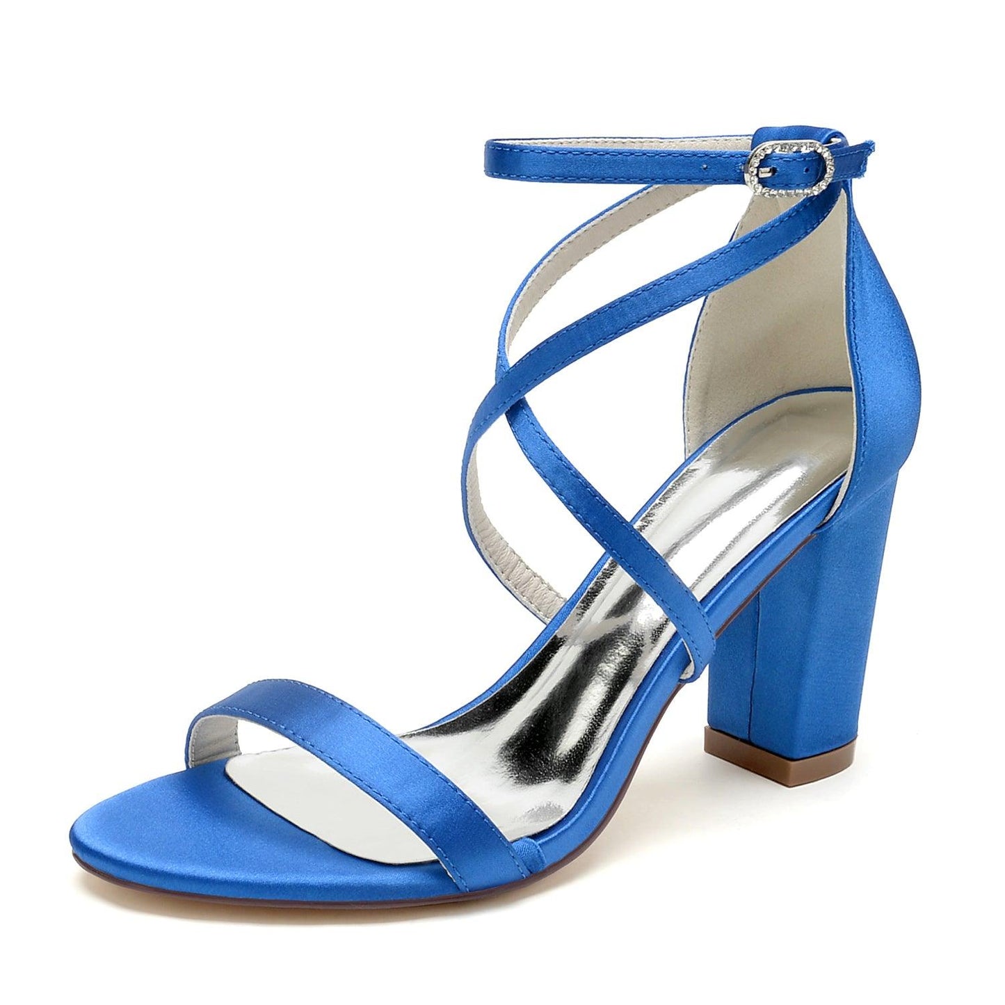 Chunky Heel 8.5cm Silk-Like Shoes CK0427 - COCOMELODY