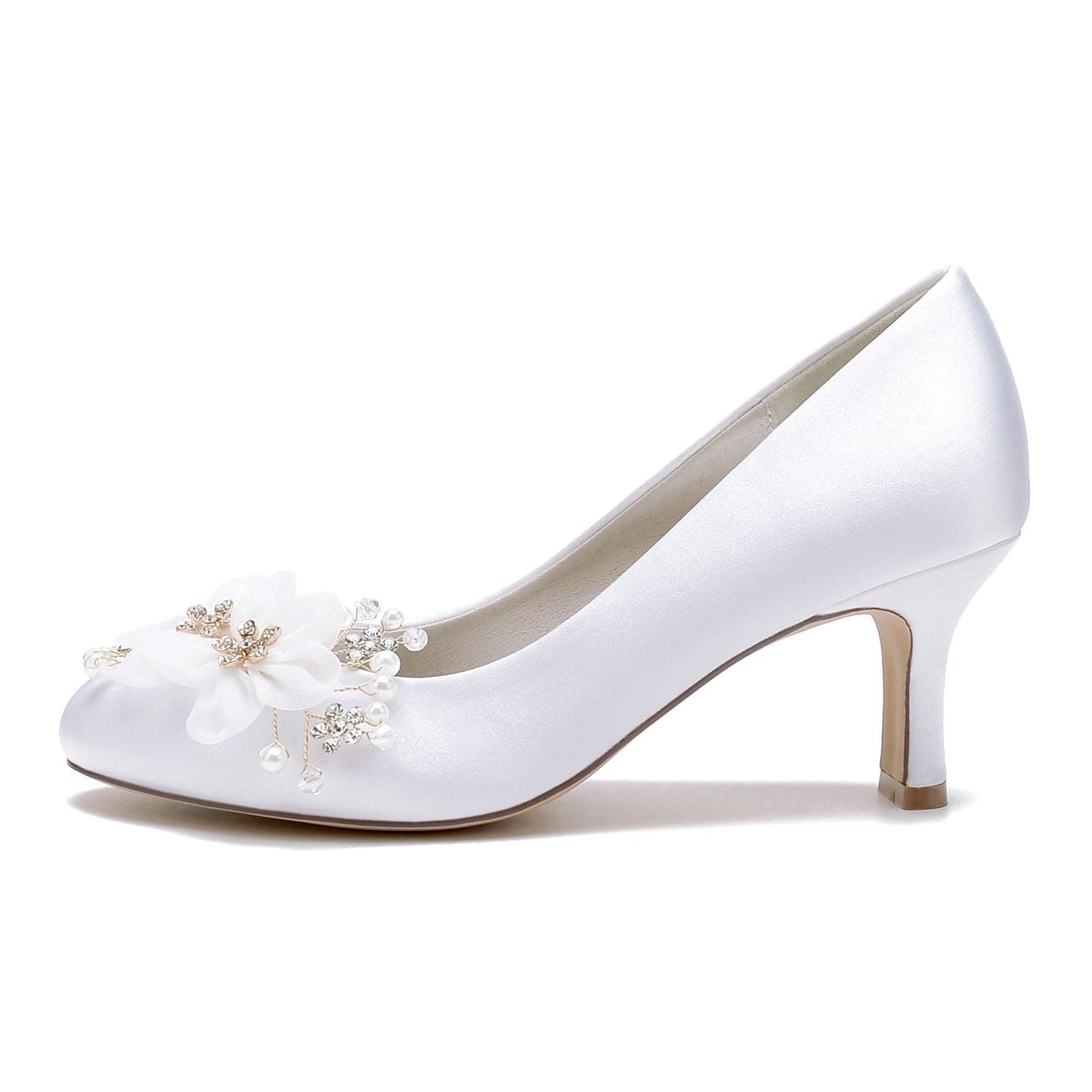 Chunky Heel 6.5cm Silk-Like Shoes CK0438 - COCOMELODY