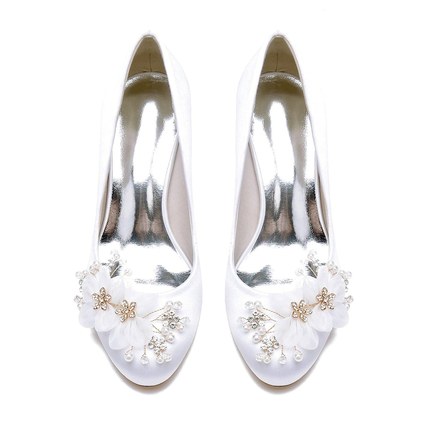 Chunky Heel 6.5cm Silk-Like Shoes CK0438 - COCOMELODY