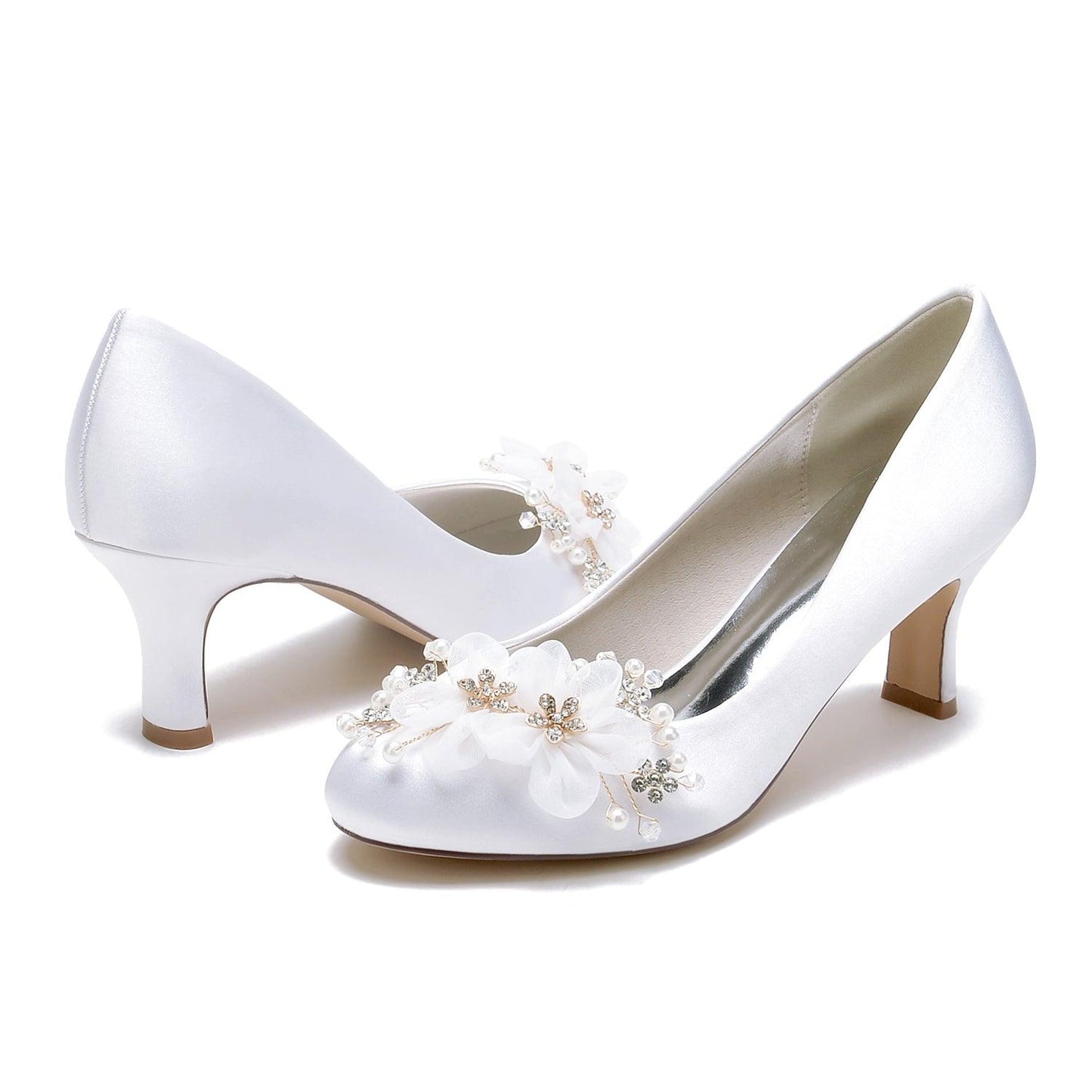 Chunky Heel 6.5cm Silk-Like Shoes CK0438 - COCOMELODY