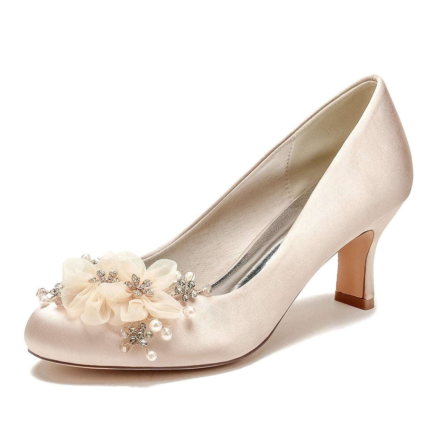 Chunky Heel 6.5cm Silk-Like Shoes CK0438 - COCOMELODY