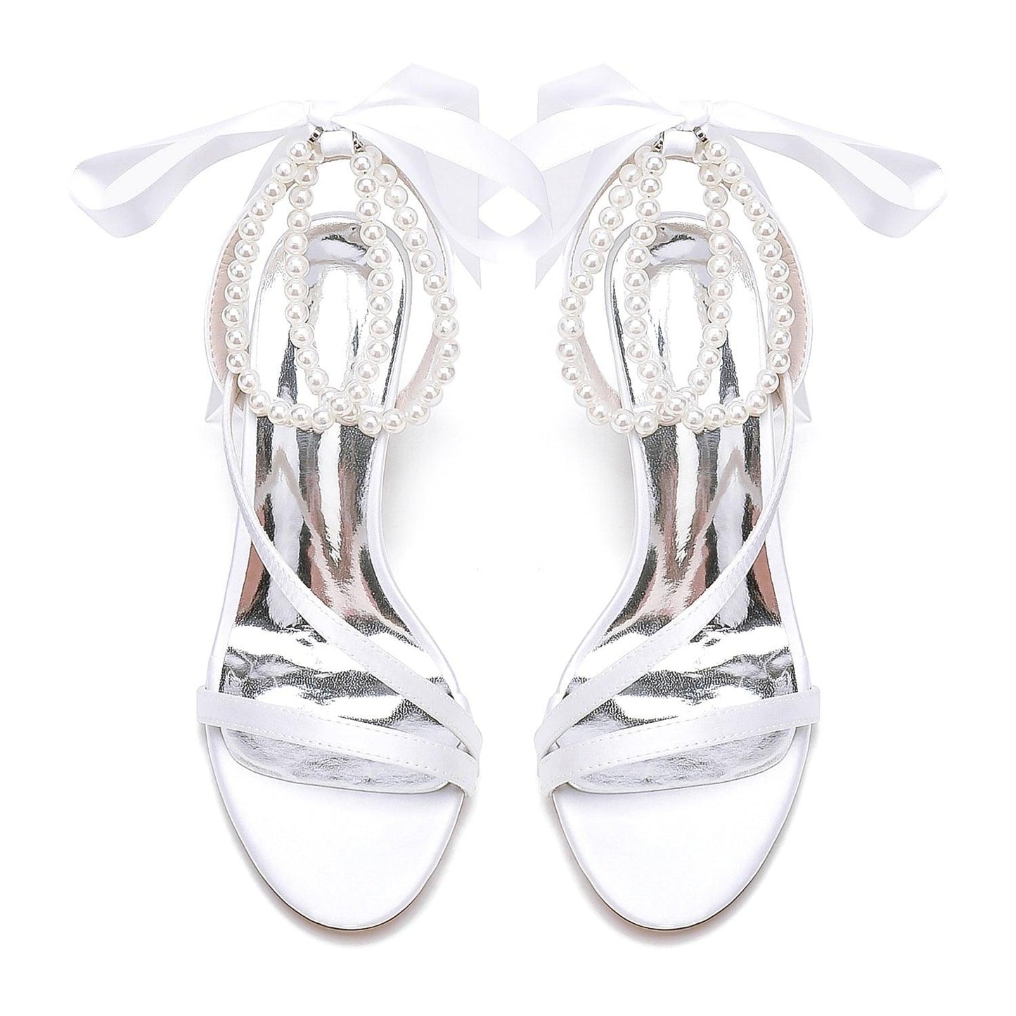 Chunky Heel 8.5cm Silk-Like Shoes CK0439 - COCOMELODY