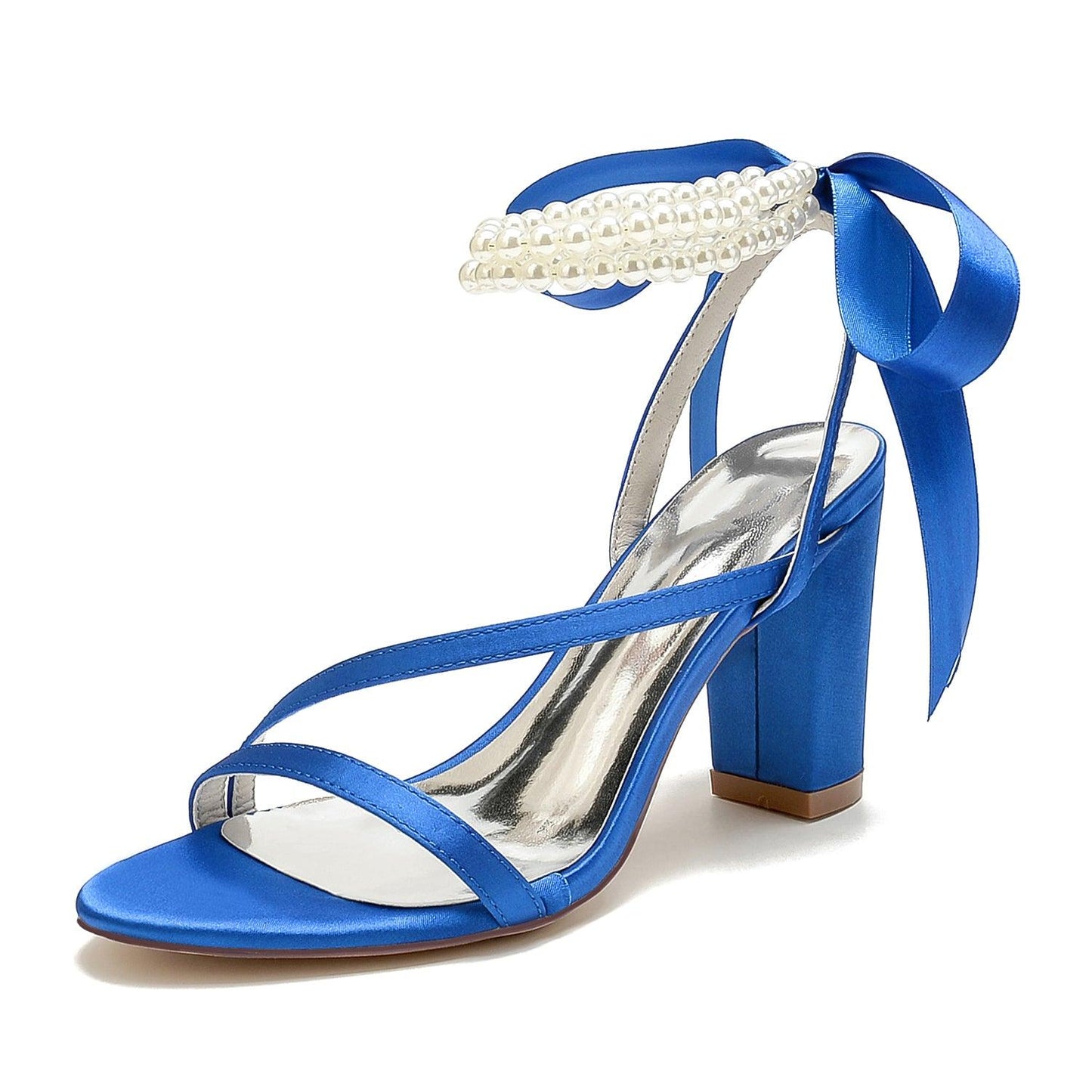 Chunky Heel 8.5cm Silk-Like Shoes CK0439 - COCOMELODY