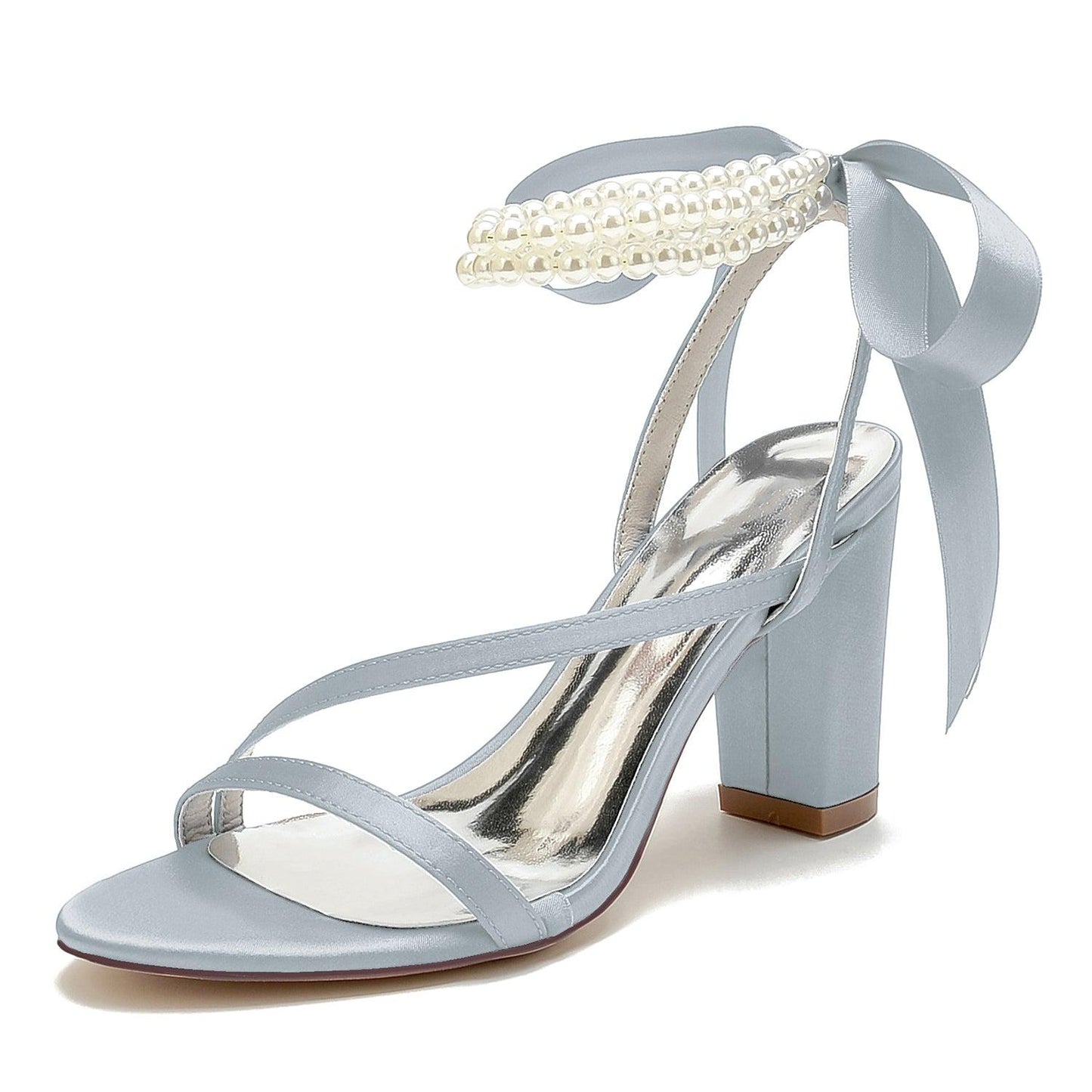 Chunky Heel 8.5cm Silk-Like Shoes CK0439 - COCOMELODY