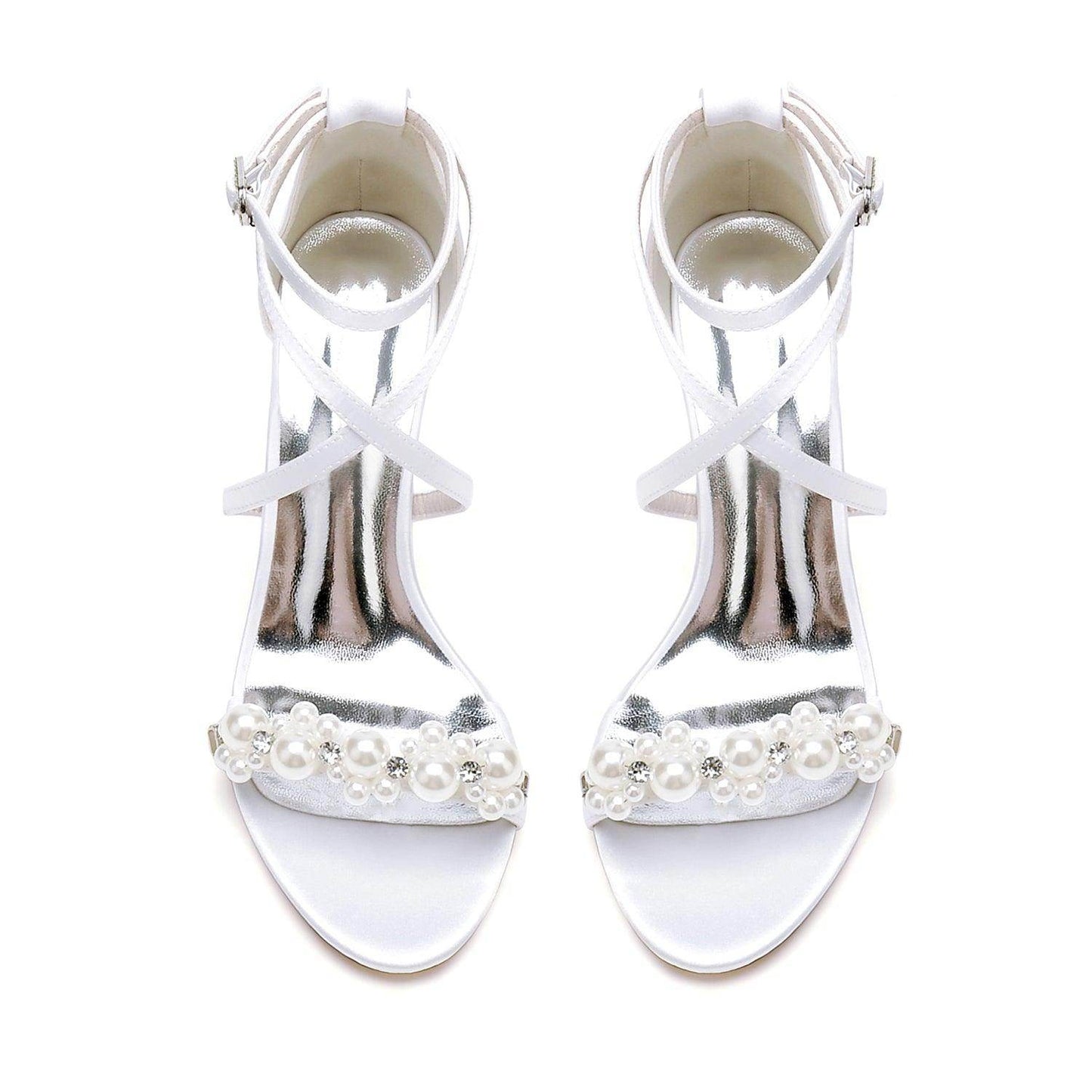 Chunky Heel 8.5cm Silk-Like Shoes CK0447 - COCOMELODY