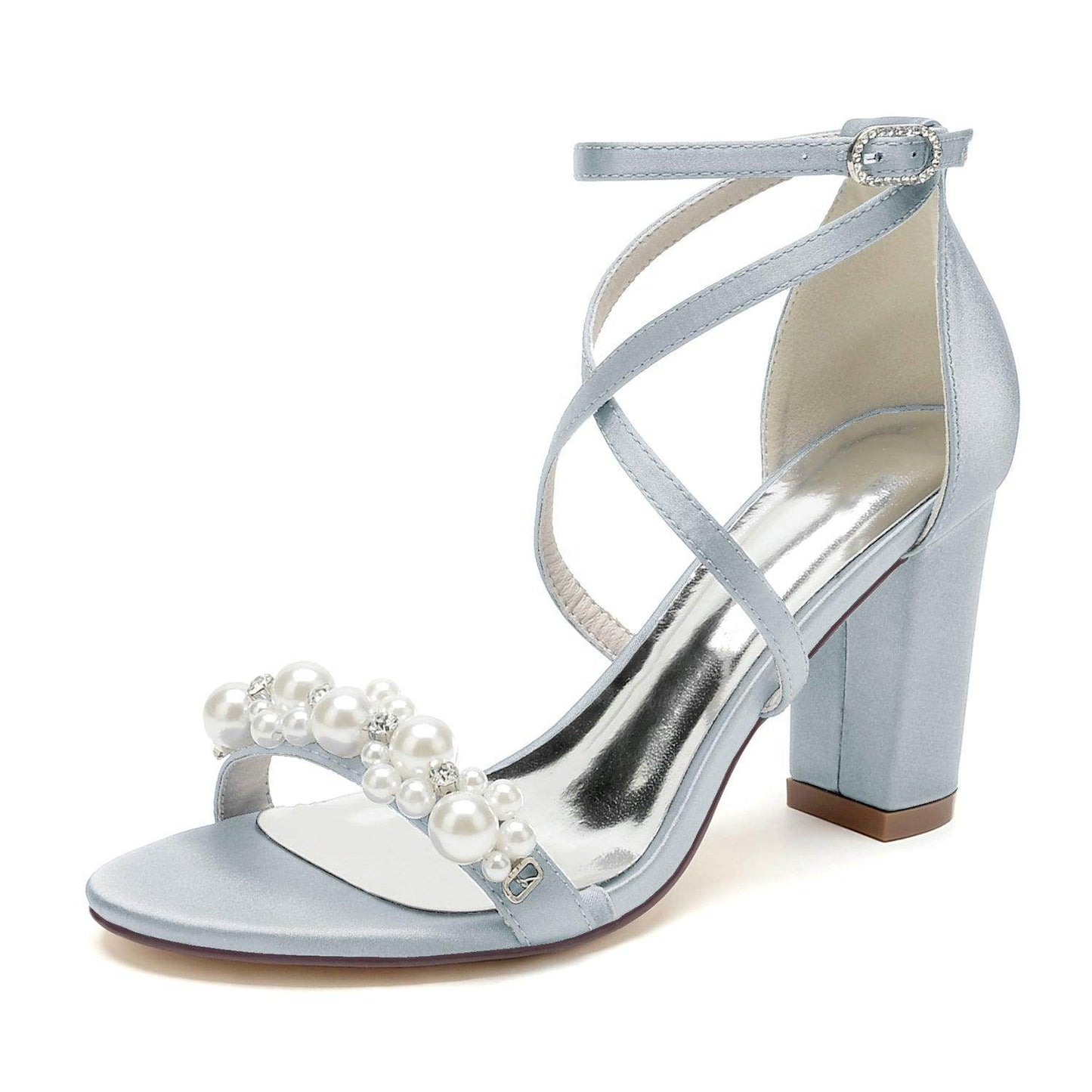 Chunky Heel 8.5cm Silk-Like Shoes CK0447 - COCOMELODY