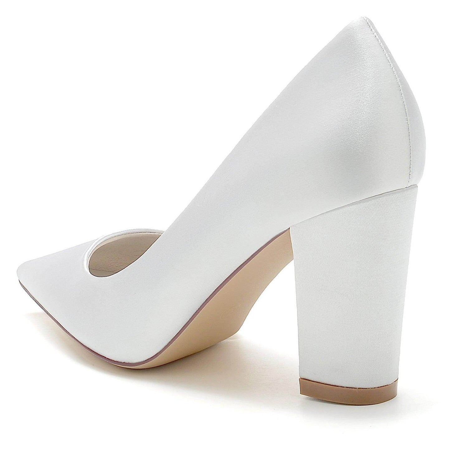 Chunky Heel 8.5cm Silk-Like Shoes CK0460 - COCOMELODY