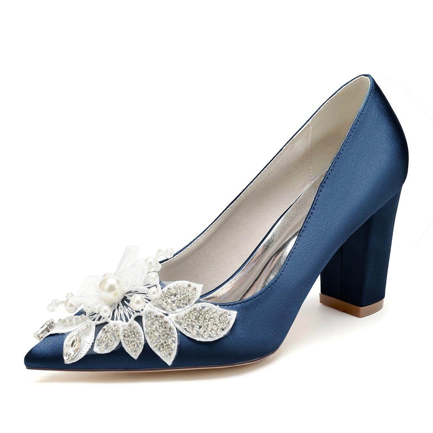 Chunky Heel 8.5cm Silk-Like Shoes CK0460 - COCOMELODY