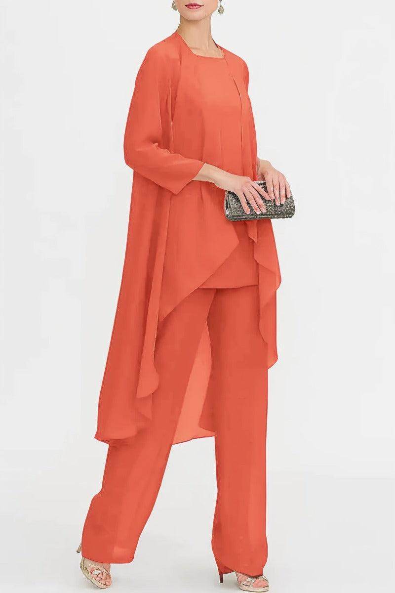 Three-Piece Floor Length Chiffon Mother Dress CM0074 - COCOMELODY