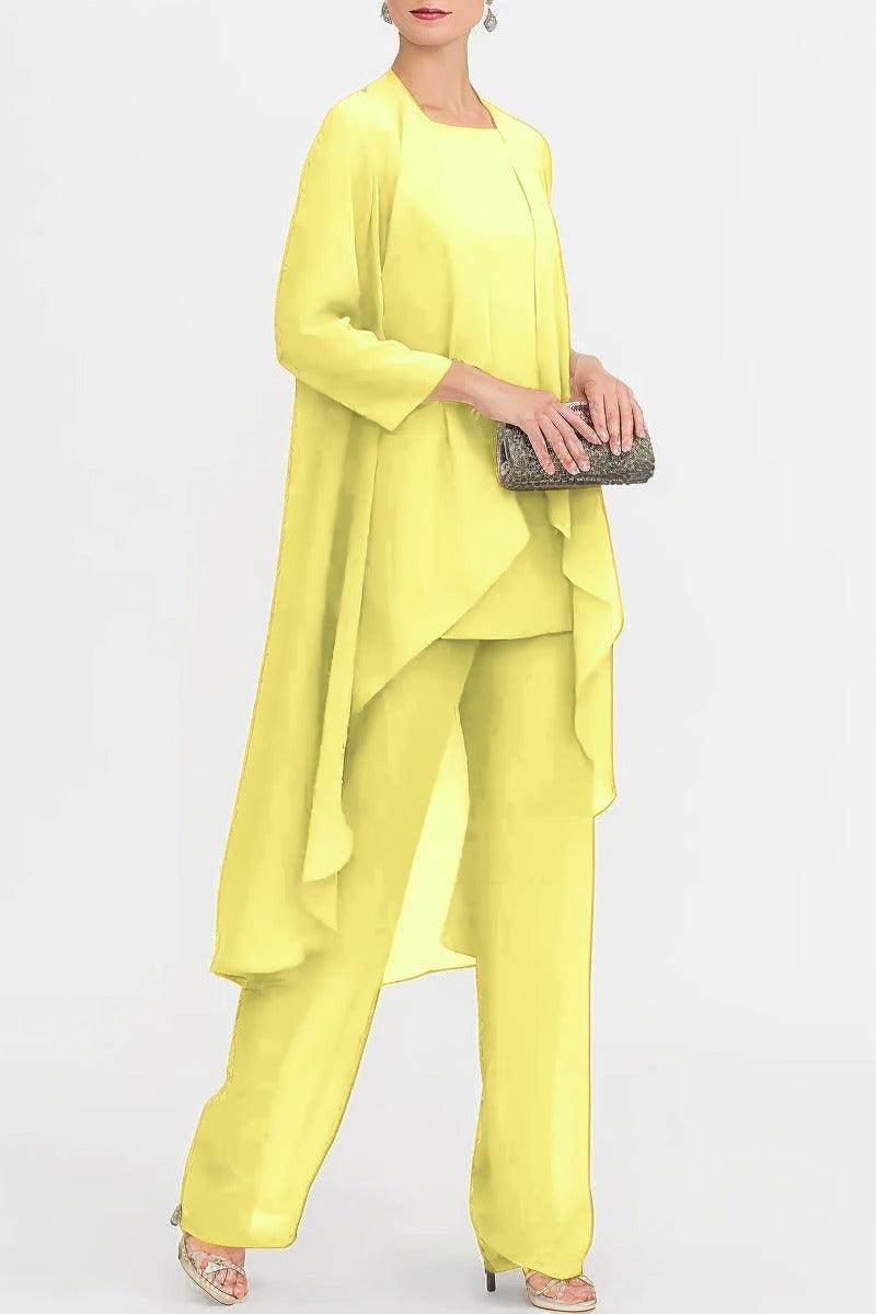 Three-Piece Floor Length Chiffon Mother Dress CM0074 - COCOMELODY