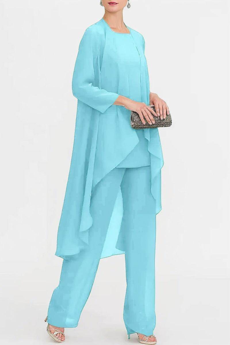 Three-Piece Floor Length Chiffon Mother Dress CM0074 - COCOMELODY