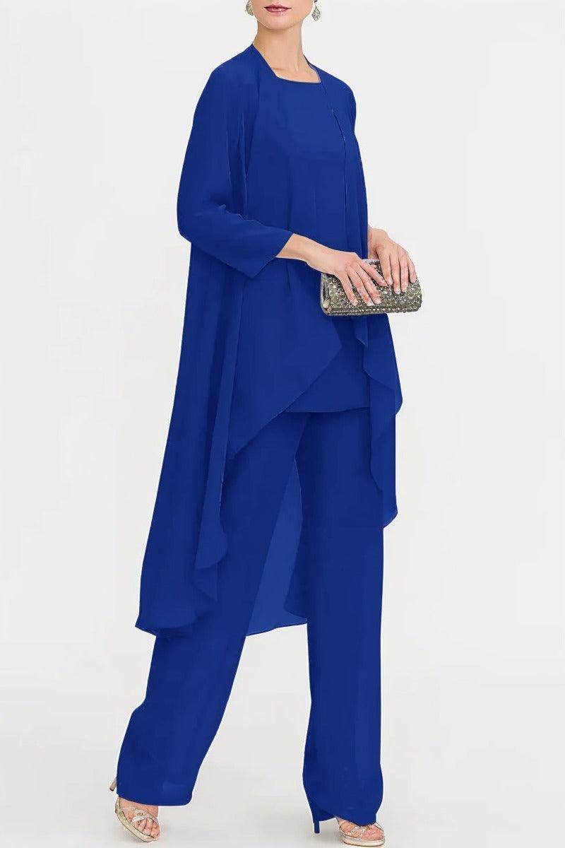 Three-Piece Floor Length Chiffon Mother Dress CM0074 - COCOMELODY