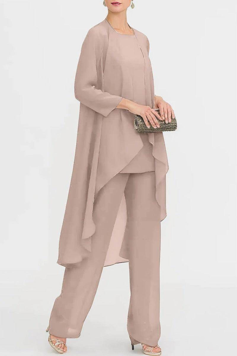 Three-Piece Floor Length Chiffon Mother Dress CM0074 - COCOMELODY