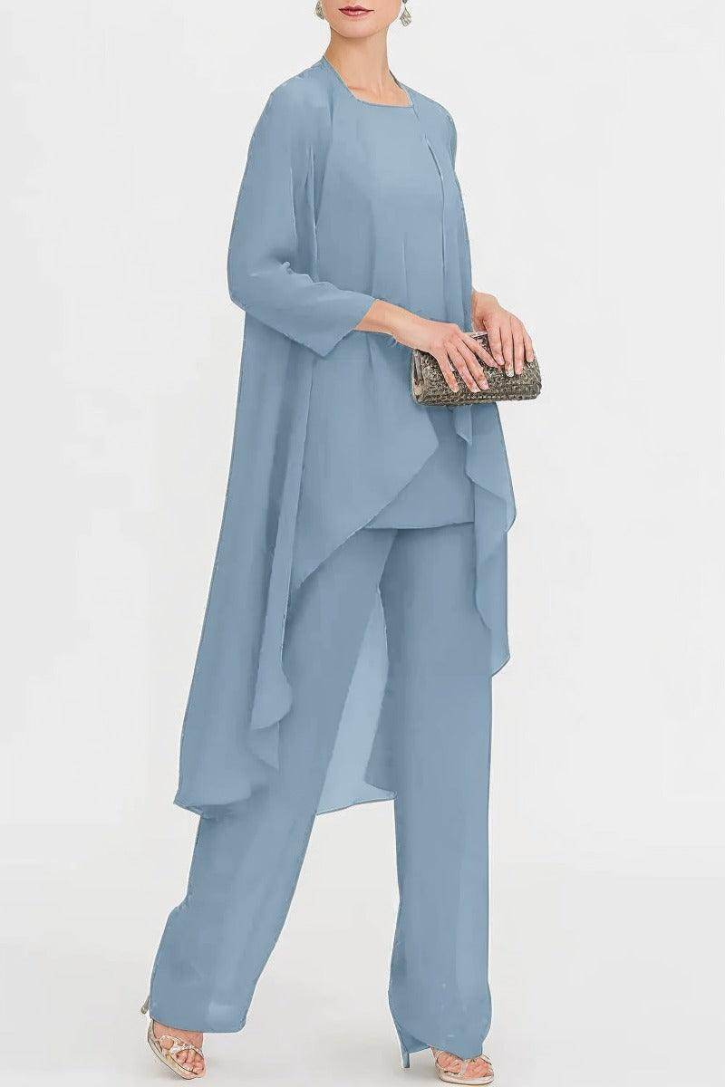 Three-Piece Floor Length Chiffon Mother Dress CM0074 - COCOMELODY