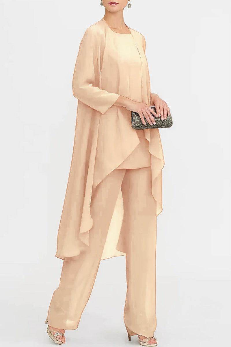 Three-Piece Floor Length Chiffon Mother Dress CM0074 - COCOMELODY