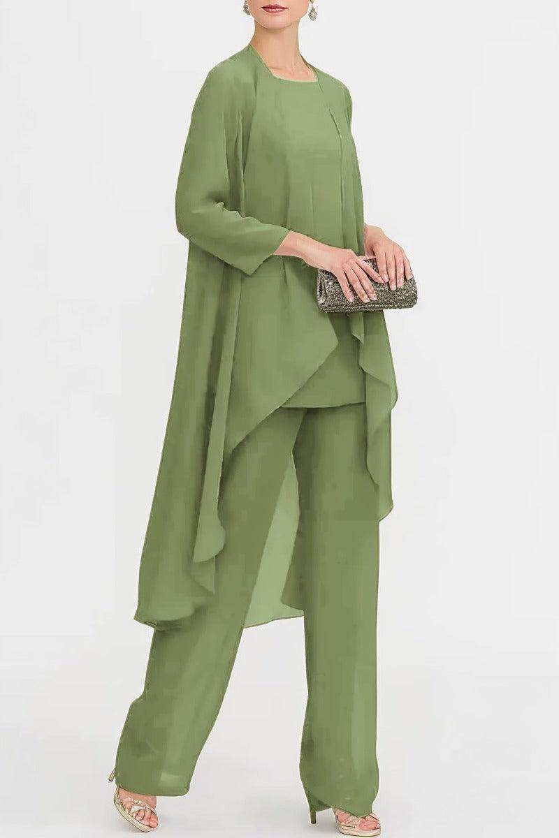 Three-Piece Floor Length Chiffon Mother Dress CM0074 - COCOMELODY