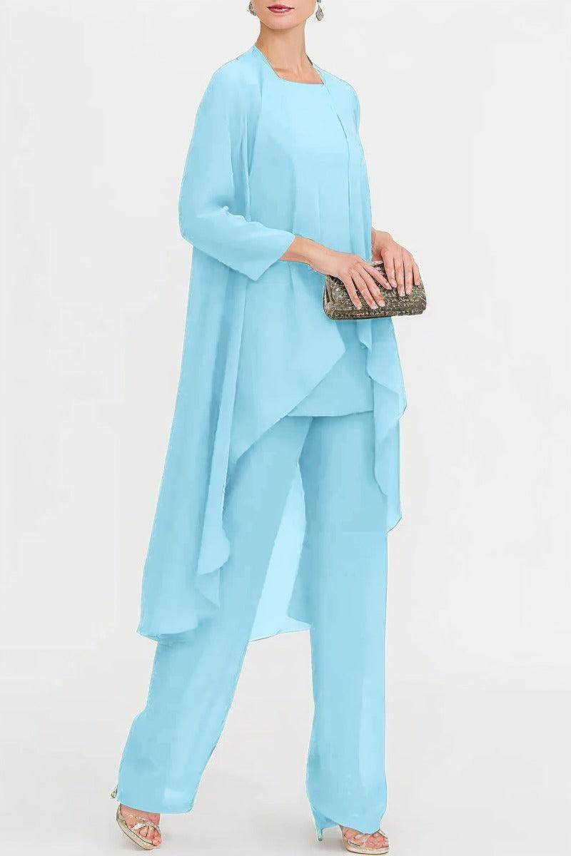 Three-Piece Floor Length Chiffon Mother Dress CM0074 - COCOMELODY