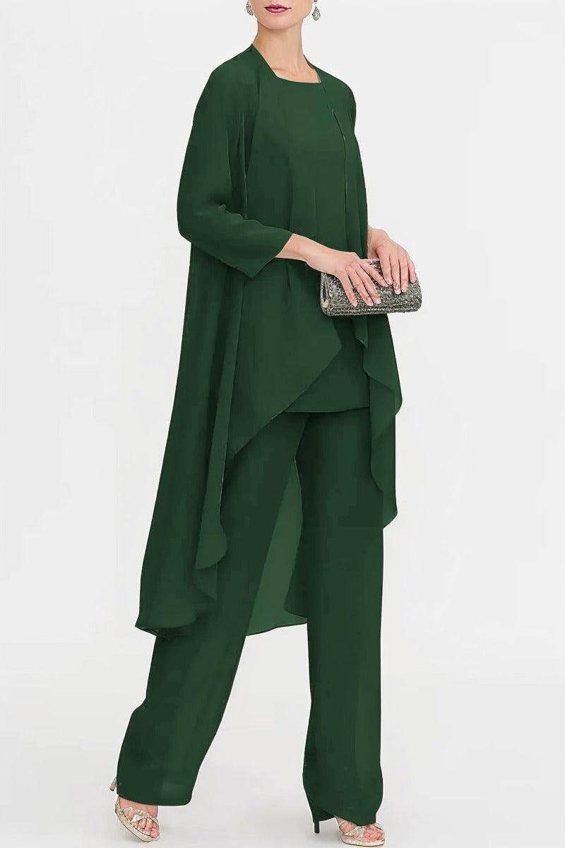 Three-Piece Floor Length Chiffon Mother Dress CM0074 - COCOMELODY