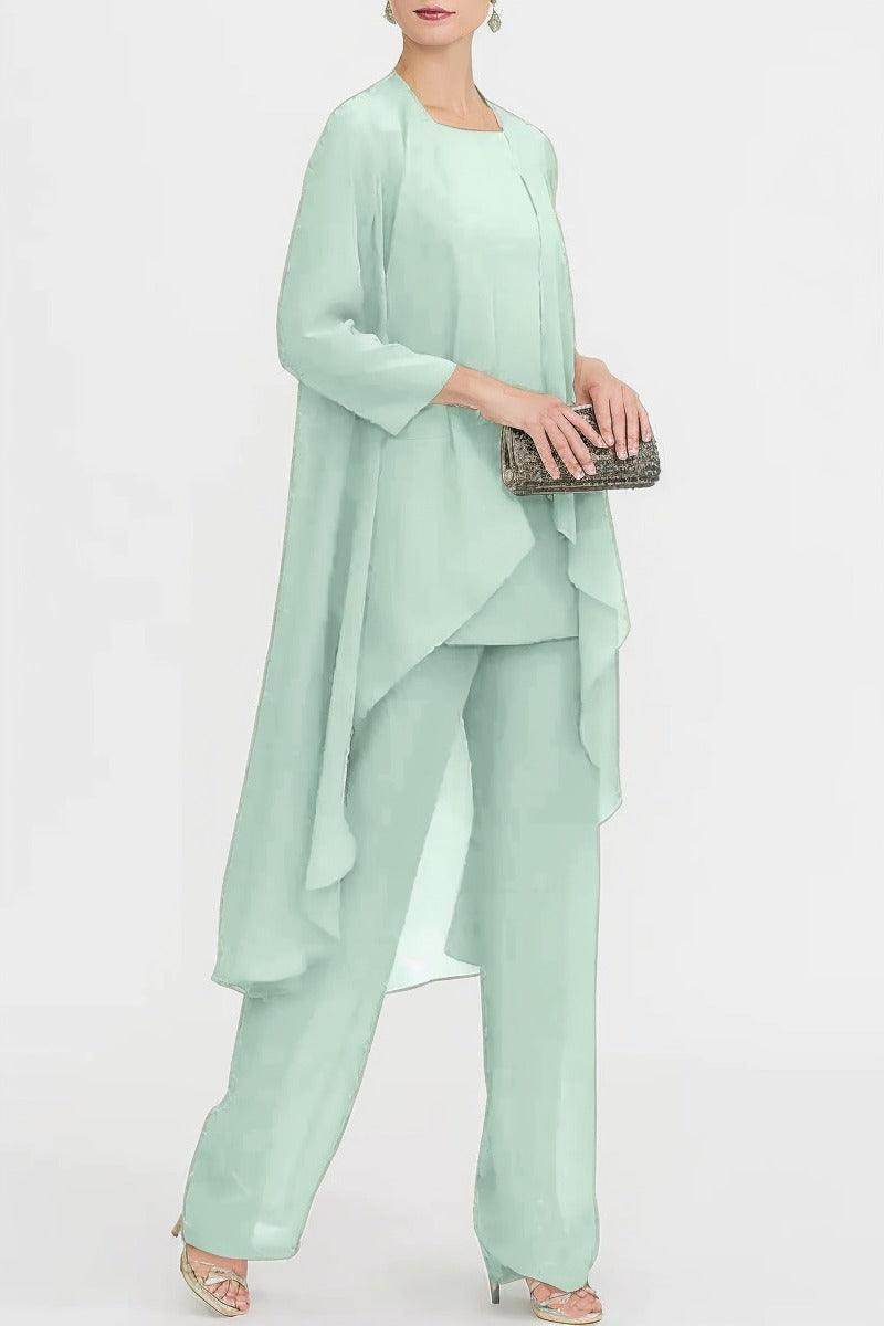 Three-Piece Floor Length Chiffon Mother Dress CM0074 - COCOMELODY