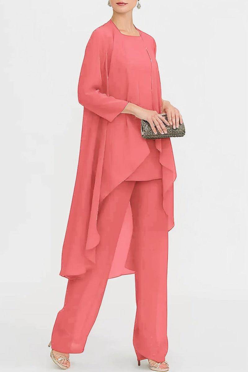 Three-Piece Floor Length Chiffon Mother Dress CM0074 - COCOMELODY