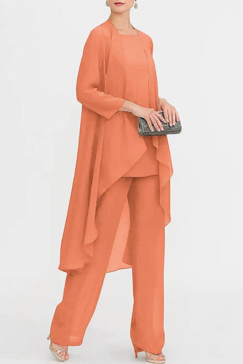 Three-Piece Floor Length Chiffon Mother Dress CM0074 - COCOMELODY