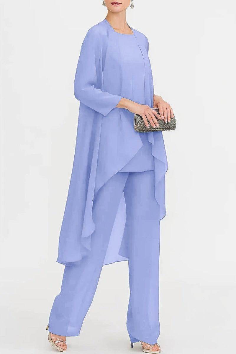 Three-Piece Floor Length Chiffon Mother Dress CM0074 - COCOMELODY