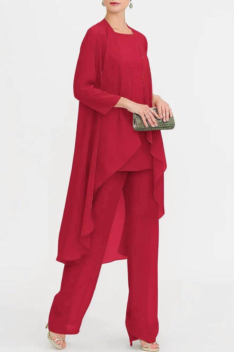 Three-Piece Floor Length Chiffon Mother Dress CM0074 - COCOMELODY