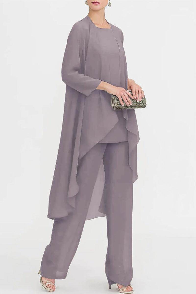 Three-Piece Floor Length Chiffon Mother Dress CM0074 - COCOMELODY