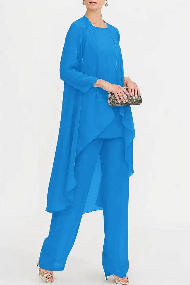 Three-Piece Floor Length Chiffon Mother Dress CM0074 - COCOMELODY