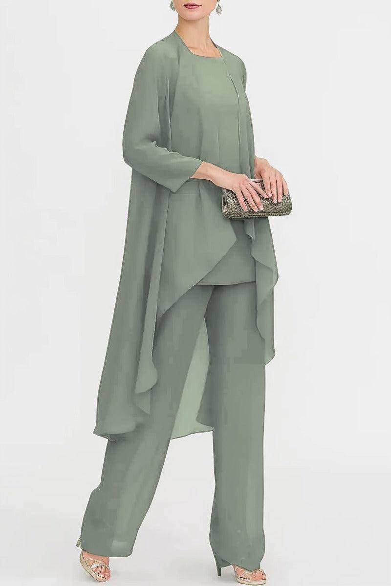 Three-Piece Floor Length Chiffon Mother Dress CM0074 - COCOMELODY