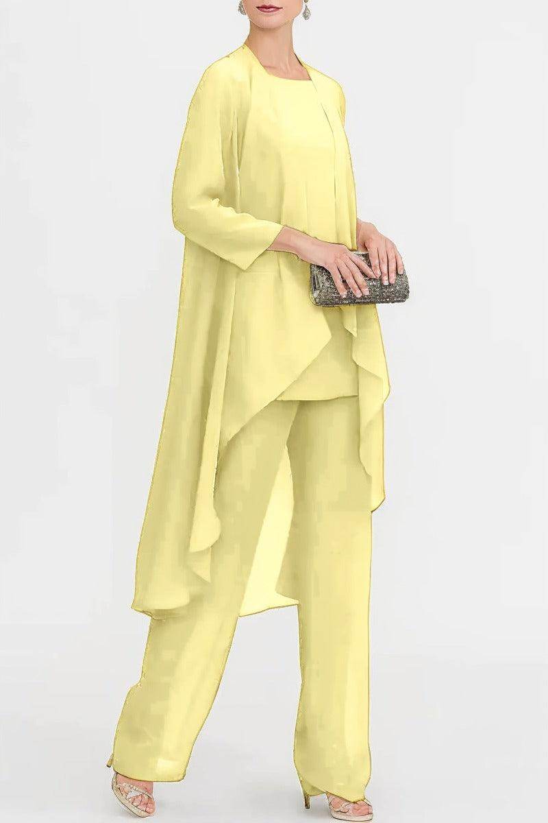 Three-Piece Floor Length Chiffon Mother Dress CM0074 - COCOMELODY