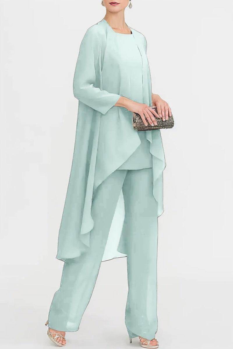 Three-Piece Floor Length Chiffon Mother Dress CM0074 - COCOMELODY