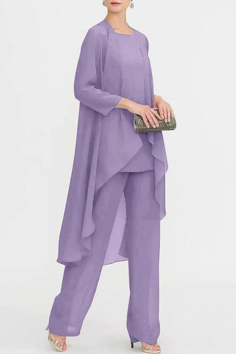 Three-Piece Floor Length Chiffon Mother Dress CM0074 - COCOMELODY