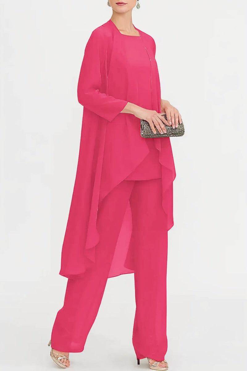 Three-Piece Floor Length Chiffon Mother Dress CM0074 - COCOMELODY