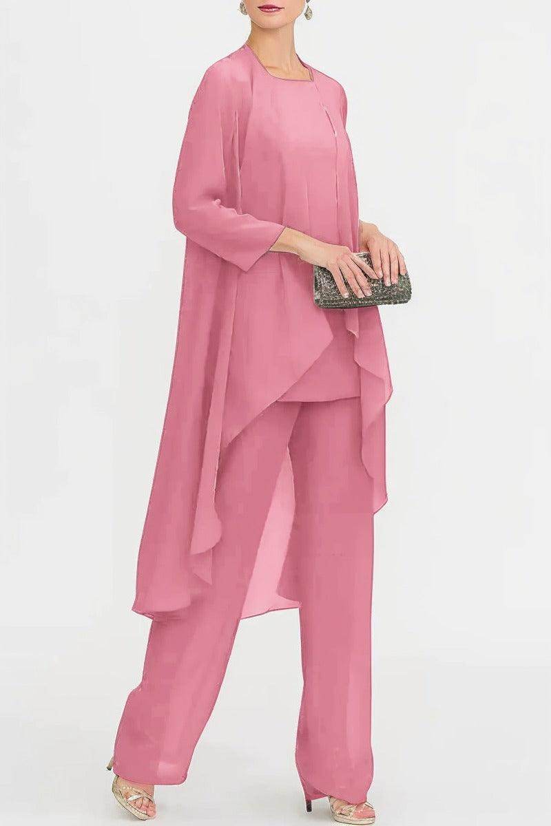 Three-Piece Floor Length Chiffon Mother Dress CM0074 - COCOMELODY