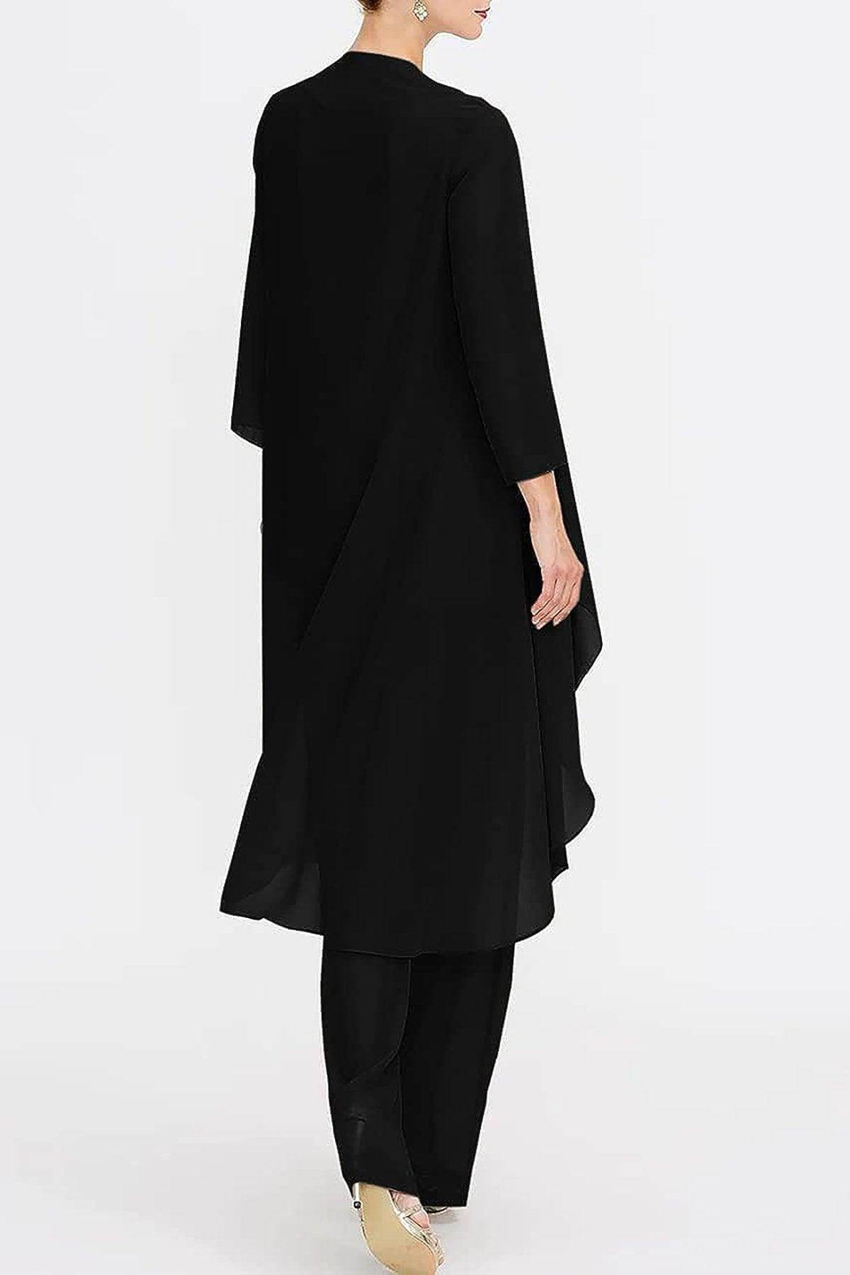 Three-Piece Floor Length Chiffon Mother Dress CM0074 - COCOMELODY