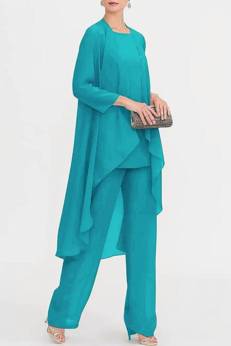 Three-Piece Floor Length Chiffon Mother Dress CM0074 - COCOMELODY