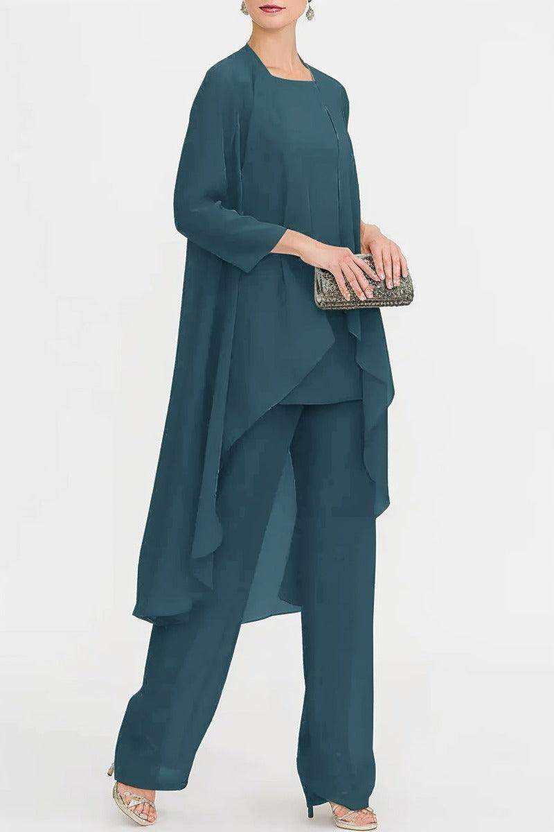 Three-Piece Floor Length Chiffon Mother Dress CM0074 - COCOMELODY