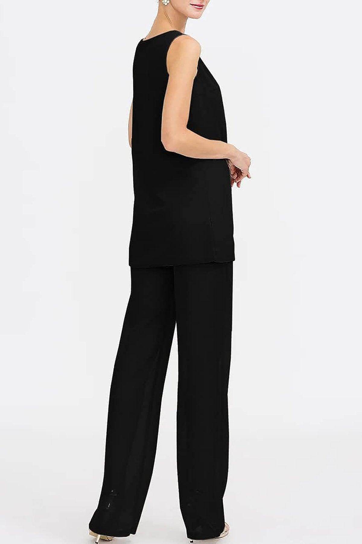 Three-Piece Floor Length Chiffon Mother Dress CM0074 - COCOMELODY