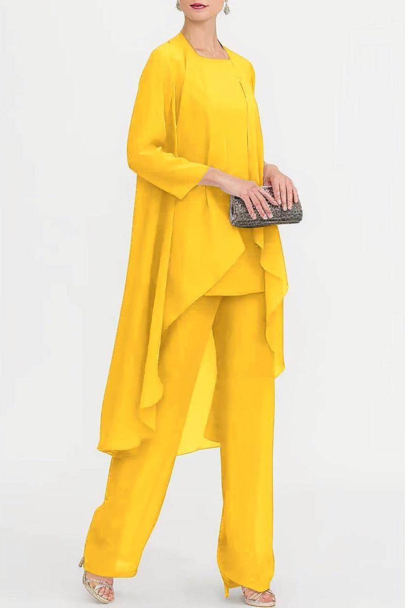 Three-Piece Floor Length Chiffon Mother Dress CM0074 - COCOMELODY